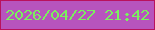 文字の大きさ：3、枠の色：b9125d、背景の色：b754bd、文字の色：7af05e 無料ブログパーツのブログ時計