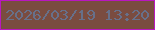 文字の大きさ：3、枠の色：b917c0、背景の色：7a4c40、文字の色：67708a 無料ブログパーツのブログ時計