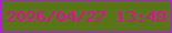 文字の大きさ：2、枠の色：b917ea、背景の色：587518、文字の色：ef01b0 無料ブログパーツのブログ時計