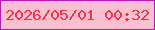 文字の大きさ：3、枠の色：b919ad、背景の色：f9c0cf、文字の色：fb2e4c 無料ブログパーツのブログ時計