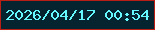 文字の大きさ：3、枠の色：b91e14、背景の色：05242f、文字の色：66f8ff 無料ブログパーツのブログ時計