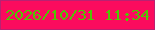 文字の大きさ：3、枠の色：b92172、背景の色：fb0b5e、文字の色：4fc603 無料ブログパーツのブログ時計