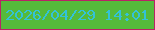 文字の大きさ：5、枠の色：b92266、背景の色：55ba3b、文字の色：33c2d7 無料ブログパーツのブログ時計