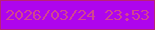 文字の大きさ：4、枠の色：b92278、背景の色：ae05ed、文字の色：d1468f 無料ブログパーツのブログ時計