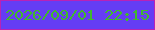 文字の大きさ：5、枠の色：b922b6、背景の色：653df4、文字の色：40b82c 無料ブログパーツのブログ時計