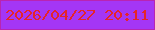 文字の大きさ：4、枠の色：b924b2、背景の色：a436f5、文字の色：e5242b 無料ブログパーツのブログ時計