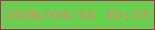 文字の大きさ：1、枠の色：b92664、背景の色：65d24d、文字の色：dc896b 無料ブログパーツのブログ時計