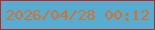 文字の大きさ：3、枠の色：b92722、背景の色：57acd1、文字の色：d96f29 無料ブログパーツのブログ時計