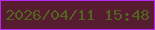 文字の大きさ：4、枠の色：b927f2、背景の色：571c30、文字の色：50651d 無料ブログパーツのブログ時計