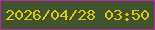 文字の大きさ：2、枠の色：b928a5、背景の色：42542d、文字の色：d9cb13 無料ブログパーツのブログ時計