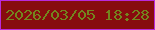 文字の大きさ：3、枠の色：b92ada、背景の色：870c0e、文字の色：73851e 無料ブログパーツのブログ時計