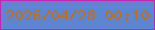 文字の大きさ：1、枠の色：b92cb1、背景の色：5e85d2、文字の色：c26e14 無料ブログパーツのブログ時計