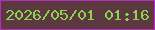 文字の大きさ：5、枠の色：b92cc4、背景の色：5c383f、文字の色：8dd252 無料ブログパーツのブログ時計