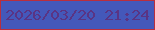 文字の大きさ：5、枠の色：b92e3e、背景の色：4458ba、文字の色：5a3484 無料ブログパーツのブログ時計