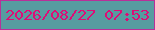 文字の大きさ：2、枠の色：b92f99、背景の色：579ca0、文字の色：de0c76 無料ブログパーツのブログ時計