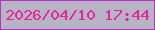 文字の大きさ：5、枠の色：b931c5、背景の色：b7b5c5、文字の色：e8249c 無料ブログパーツのブログ時計