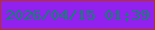 文字の大きさ：2、枠の色：b93216、背景の色：9220ee、文字の色：0a876b 無料ブログパーツのブログ時計