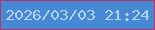 文字の大きさ：3、枠の色：b93366、背景の色：4588d4、文字の色：b4d2ed 無料ブログパーツのブログ時計