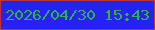 文字の大きさ：4、枠の色：b93435、背景の色：2622f2、文字の色：30b14c 無料ブログパーツのブログ時計