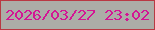 文字の大きさ：5、枠の色：b93943、背景の色：acada7、文字の色：d31694 無料ブログパーツのブログ時計