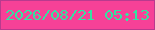 文字の大きさ：5、枠の色：b93a8e、背景の色：f64197、文字の色：33e3a1 無料ブログパーツのブログ時計