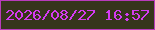 文字の大きさ：3、枠の色：b93bba、背景の色：36351b、文字の色：d43bf2 無料ブログパーツのブログ時計