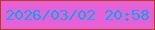 文字の大きさ：3、枠の色：b93c09、背景の色：e660d7、文字の色：01a8f1 無料ブログパーツのブログ時計