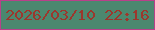 文字の大きさ：3、枠の色：b9408a、背景の色：4b886f、文字の色：9b372d 無料ブログパーツのブログ時計