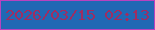 文字の大きさ：2、枠の色：b942bf、背景の色：2168b4、文字の色：9e2d62 無料ブログパーツのブログ時計