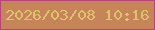 文字の大きさ：3、枠の色：b9437e、背景の色：c68459、文字の色：e1c06f 無料ブログパーツのブログ時計