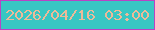 文字の大きさ：2、枠の色：b943c5、背景の色：38c7c3、文字の色：edba99 無料ブログパーツのブログ時計