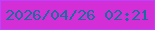 文字の大きさ：2、枠の色：b943fe、背景の色：d42ed7、文字の色：196c9e 無料ブログパーツのブログ時計