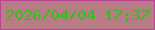 文字の大きさ：5、枠の色：b94492、背景の色：b87c87、文字の色：2fc114 無料ブログパーツのブログ時計