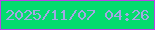 文字の大きさ：2、枠の色：b944e7、背景の色：04dc6e、文字の色：a3a6e4 無料ブログパーツのブログ時計