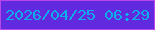 文字の大きさ：4、枠の色：b944e9、背景の色：612adf、文字の色：0badea 無料ブログパーツのブログ時計