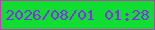 文字の大きさ：1、枠の色：b945aa、背景の色：10dd31、文字の色：822fed 無料ブログパーツのブログ時計