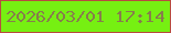 文字の大きさ：5、枠の色：b94b40、背景の色：76f012、文字の色：877d4c 無料ブログパーツのブログ時計
