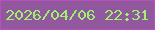 文字の大きさ：2、枠の色：b94fbf、背景の色：92589d、文字の色：9ff26e 無料ブログパーツのブログ時計