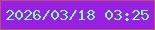 文字の大きさ：5、枠の色：b95172、背景の色：9720e2、文字の色：83fb9f 無料ブログパーツのブログ時計