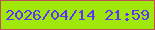 文字の大きさ：4、枠の色：b95350、背景の色：a0e70b、文字の色：5e31fd 無料ブログパーツのブログ時計