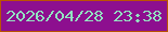 文字の大きさ：1、枠の色：b95400、背景の色：8d0f8f、文字の色：92e3c0 無料ブログパーツのブログ時計