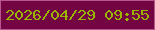 文字の大きさ：5、枠の色：b9568d、背景の色：730543、文字の色：99b500 無料ブログパーツのブログ時計