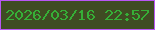 文字の大きさ：1、枠の色：b956f4、背景の色：3f4c23、文字の色：36af37 無料ブログパーツのブログ時計