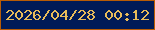 文字の大きさ：5、枠の色：b95b05、背景の色：011a57、文字の色：e9bb5a 無料ブログパーツのブログ時計