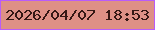 文字の大きさ：1、枠の色：b95cf9、背景の色：de9086、文字の色：351714 無料ブログパーツのブログ時計