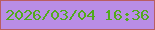 文字の大きさ：2、枠の色：b95d62、背景の色：b98de6、文字の色：52aa1d 無料ブログパーツのブログ時計