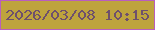 文字の大きさ：5、枠の色：b95ebe、背景の色：bea43d、文字の色：6e506c 無料ブログパーツのブログ時計