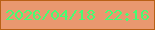 文字の大きさ：2、枠の色：b96015、背景の色：e9986f、文字の色：46fd72 無料ブログパーツのブログ時計