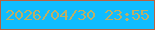 文字の大きさ：3、枠の色：b96140、背景の色：0fbdff、文字の色：bcaf66 無料ブログパーツのブログ時計