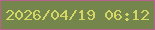 文字の大きさ：1、枠の色：b9618d、背景の色：75864d、文字の色：d4d765 無料ブログパーツのブログ時計